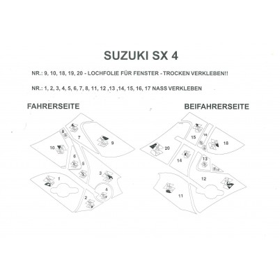 SUZUKI S-MARK AUFKLEBER WEIS SUZUKI SX4-CLASSIC